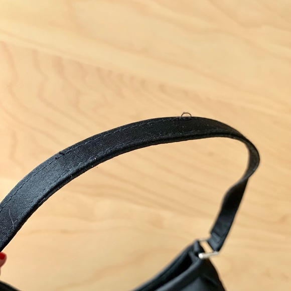 2/$20 Vintage Black Satin Mini Ruffle Purse - Picture 8 of 10